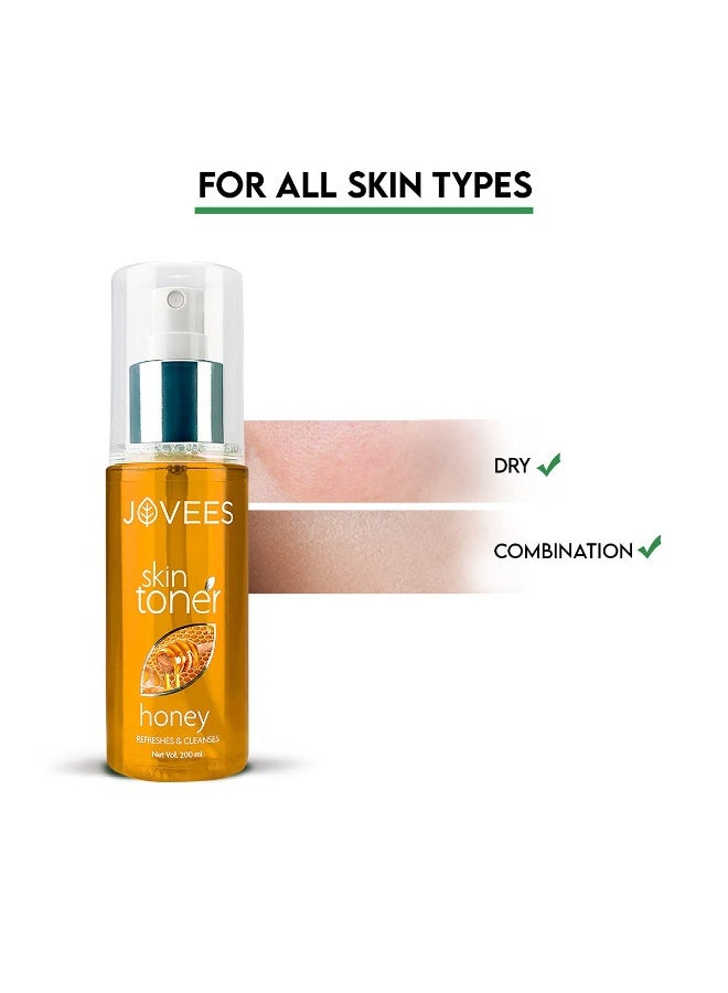 Jovees Herbal Honey Skin Toner with Cleanses & Moisturises | Pore Tightening | For Dry or Combination Skin 200ML Each (Pack of 2) - Image 2